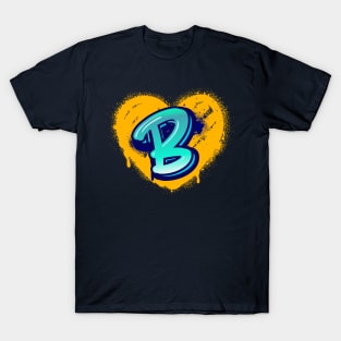 Graffiti Heart Letter B T-Shirt